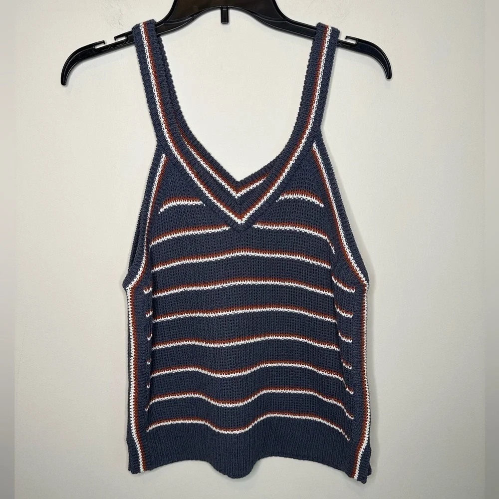 Madewell Gray and Orange V-Neck Sweater - Picture 6 of 16